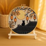 Black Cat and Lanterns Embroidery Kit