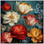 Peony & Tulip Cross Stitch Kit