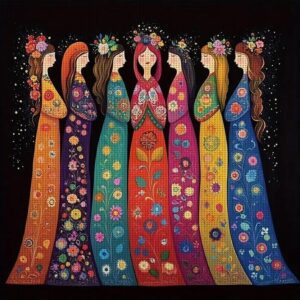 Sisters in Bloom Cross Stitch Kit