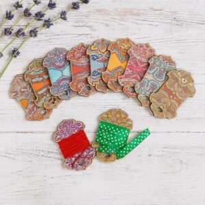 Mandala Wooden Thread Bobbins Set