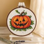 Halloween Pumpkin Cross Stitch Kit for Beginners