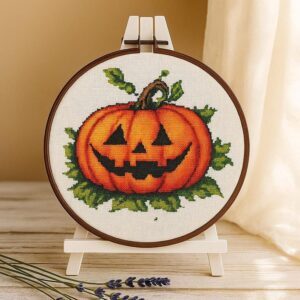Halloween Pumpkin Cross Stitch Kit for Beginners