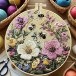 Embroidery Kit with Bees & Wildflowers