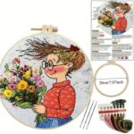 Girl with Wildflowers Embroidery Kit