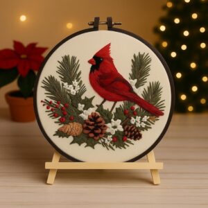 Cardinal Bird DIY Embroidery Kit