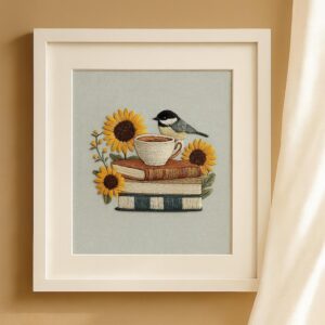 Books and Sunflowers Embroidery Kit