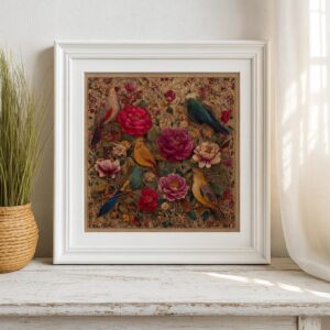 Peonies & Birds Cross Stitch Kit