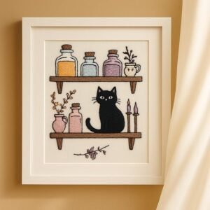 Black Cat Embroidery Kit