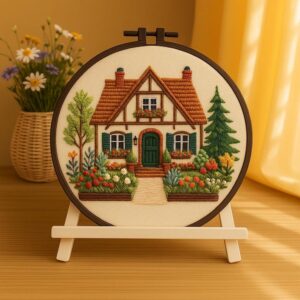 Cozy Cottage Floral Embroidery Kit