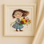 Girl with Wildflowers Embroidery Kit