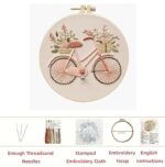 Pink Flower Bicycle Embroidery Kit