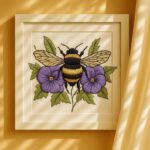 Bee & Violet Flowers Embroidery Kit