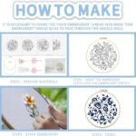 Blue Floral Embroidery Kit