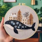 Whale & Fantasy Village Embroidery Kit