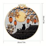 Black Cat and Lanterns Embroidery Kit