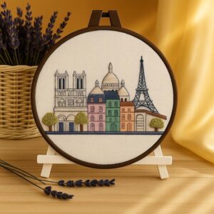Paris Cityscape Hand Embroidery Kit