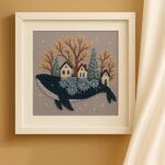 Whale & Fantasy Village Embroidery Kit