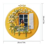 Girl on Balcony Embroidery Kit for Beginners