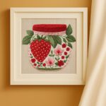 Strawberry Jam Jar Floral Embroidery Kit
