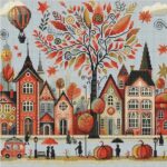 Autumn Town Cross Stitch Kit