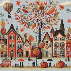 Autumn Town Cross Stitch Kit
