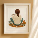 Girl with Cat & Books Embroidery Kit