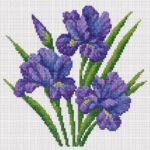 Iris Flower Cross Stitch Kit