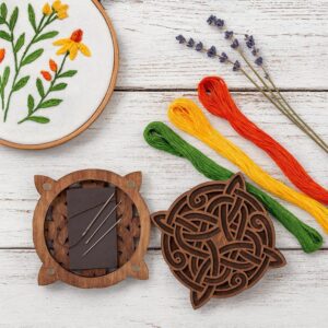 Celtic Wooden Magnetic Needle Case