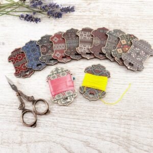 Colorful Folk Wooden Thread Bobbins Set