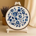 Blue Floral Embroidery Kit