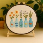 Colorful Bottles with Flowers & Fish Embroidery Kit