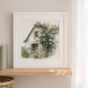 Cozy Cottage & Roses Cross Stitch Kit