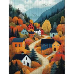 Autumn Village Cross Stitch Kit