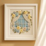 Floral Window Scene Embroidery Kit