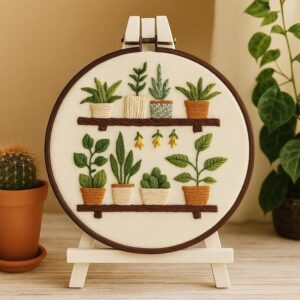 Green Plants Embroidery Kit