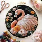 Pink Flamingo Embroidery Kit