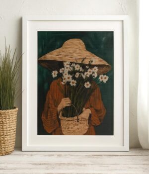 Girl with Daisies Cross Stitch Kit