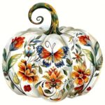 Floral Butterfly Pumpkin Cross Stitch Kit