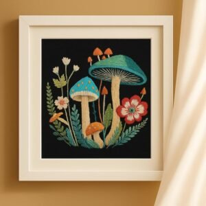 Mushroom & Flower Embroidery Kit