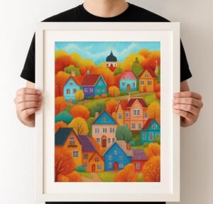 Autumn Village Cross Stitch Kit
