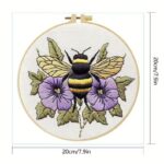 Bee & Violet Flowers Embroidery Kit