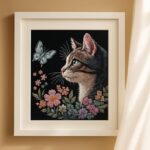 Cat & Butterfly Embroidery Kit