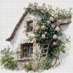 Cozy Cottage & Roses Cross Stitch Kit