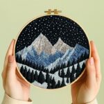Mountain Night Satin Stitch Embroidery Kit