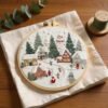 Snowy Village Scene