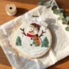 Snowman & Pine Trees