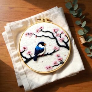 Bird & Cherry Blossom Wool Felting Kit