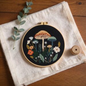 Mushroom Floral Embroidery Kit