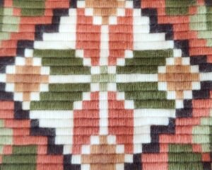 Scandinavian Folk Art Crewel Embroidery Panel