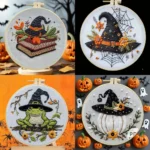 Halloween Witch Hat Series Embroidery Kit Set